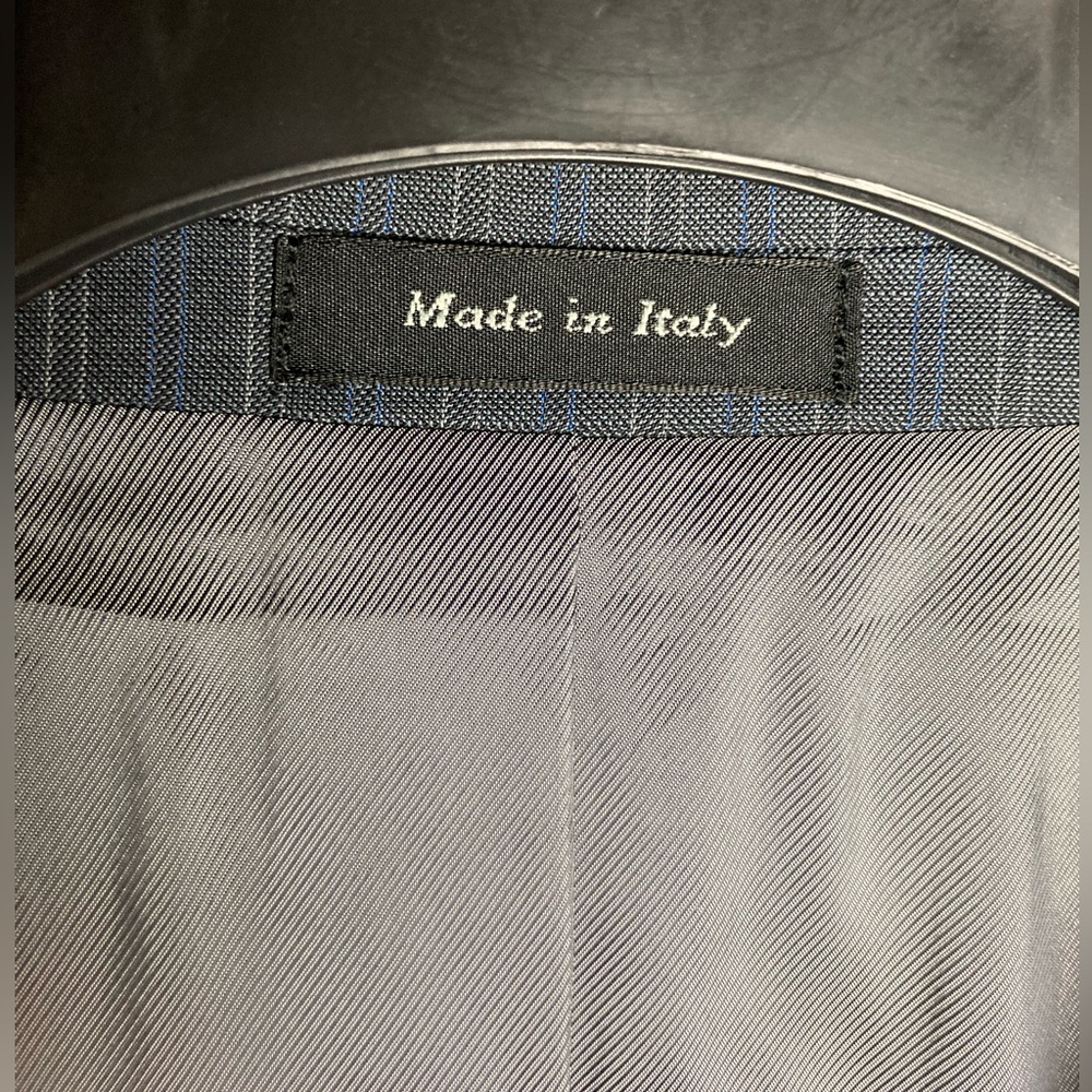 Tiglio luxe silk and wool Charcoal Pinstripe Blazer - Picture 3 of 15